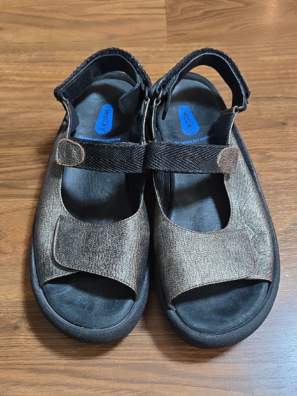 Wolky Jewel Gold Adjustable Strap Sandals